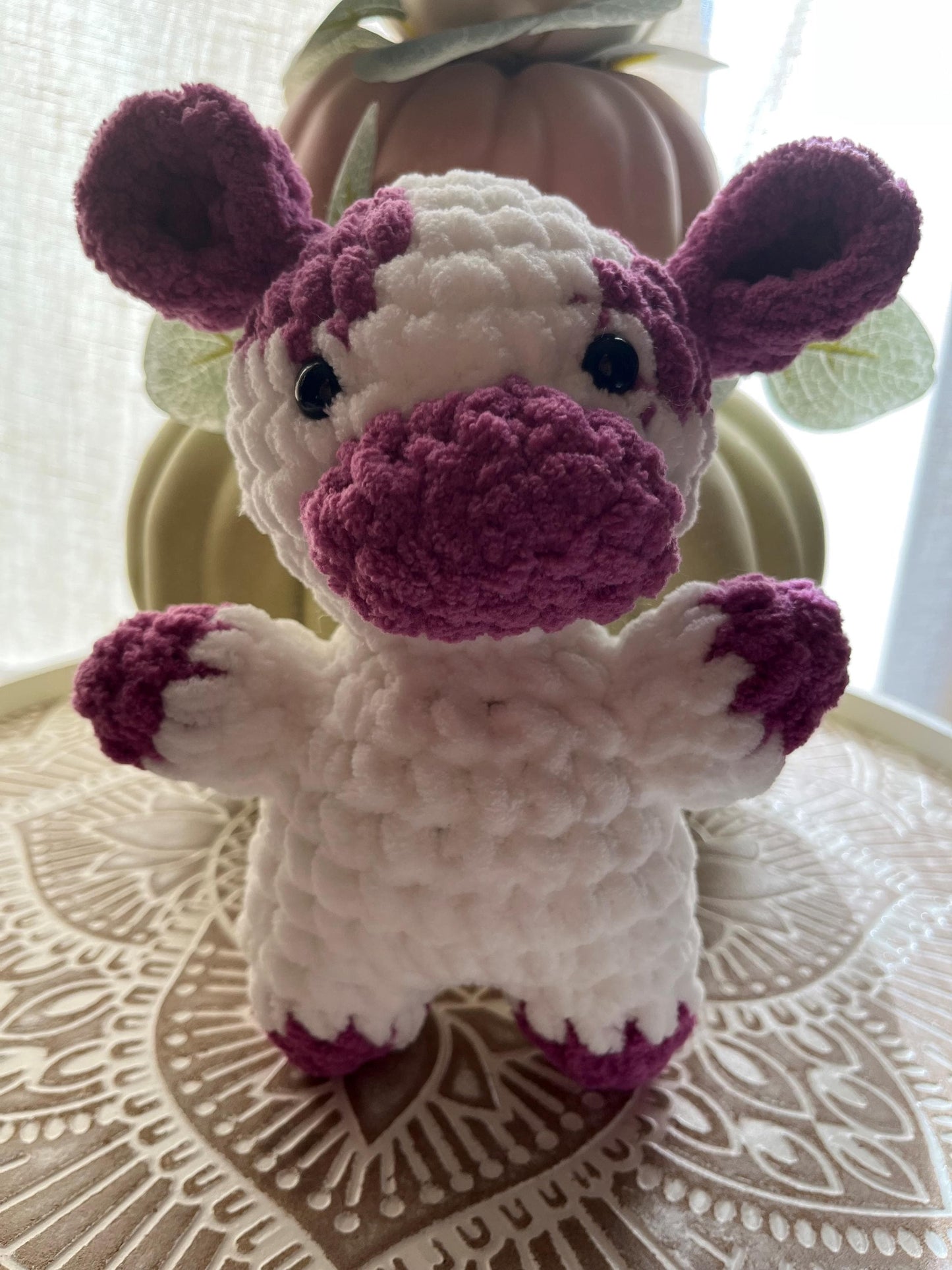 Crocheted Cow - Adorable Handmade Amigurumi Farm Animal, Perfect Gift for Cow Lovers