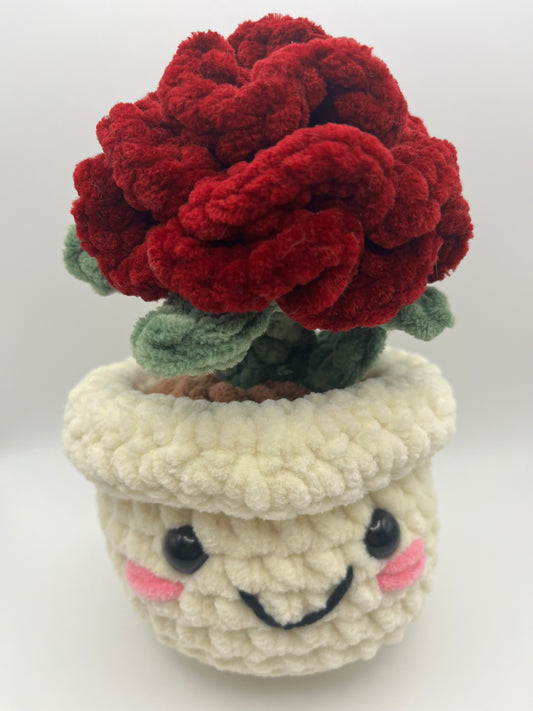 Crocheted Potted Rose