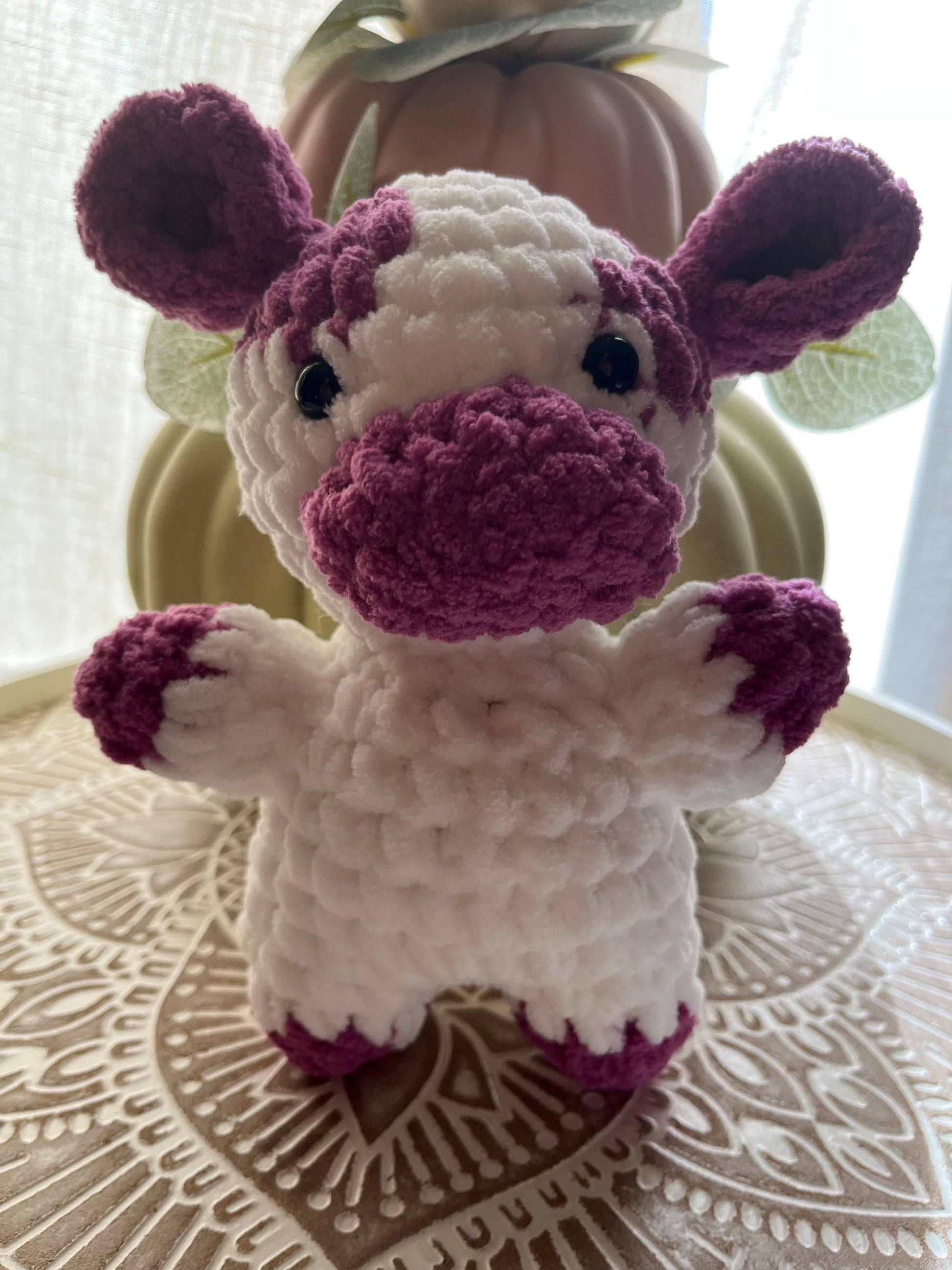Crocheted Cow - Adorable Handmade Amigurumi Farm Animal, Perfect Gift for Cow Lovers