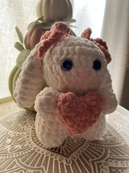Bunny Holding Heart | Handmade Crocheted Adorable Amigurumi Gift, Perfect for Any Occasion